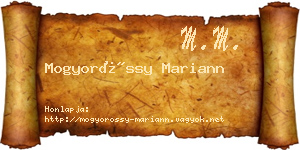Mogyoróssy Mariann névjegykártya