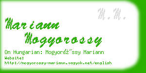 mariann mogyorossy business card
